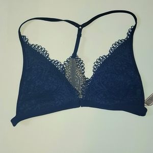 VS Navy Front Closure Bralette